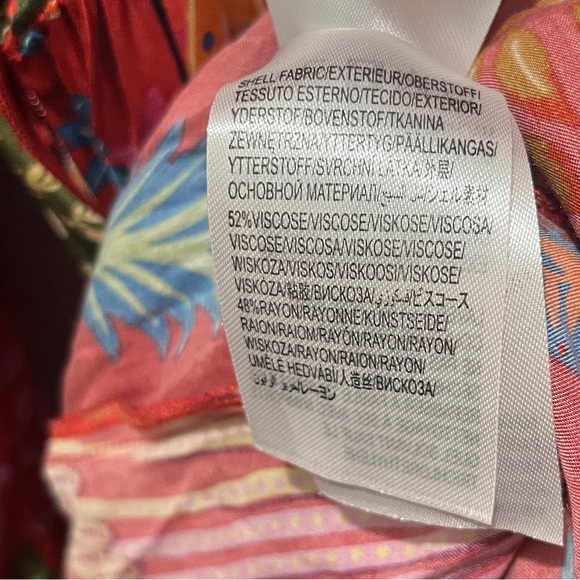 Farm Rio Floral Red Midi Dress sz M FLAWED - Picture 14 of 14